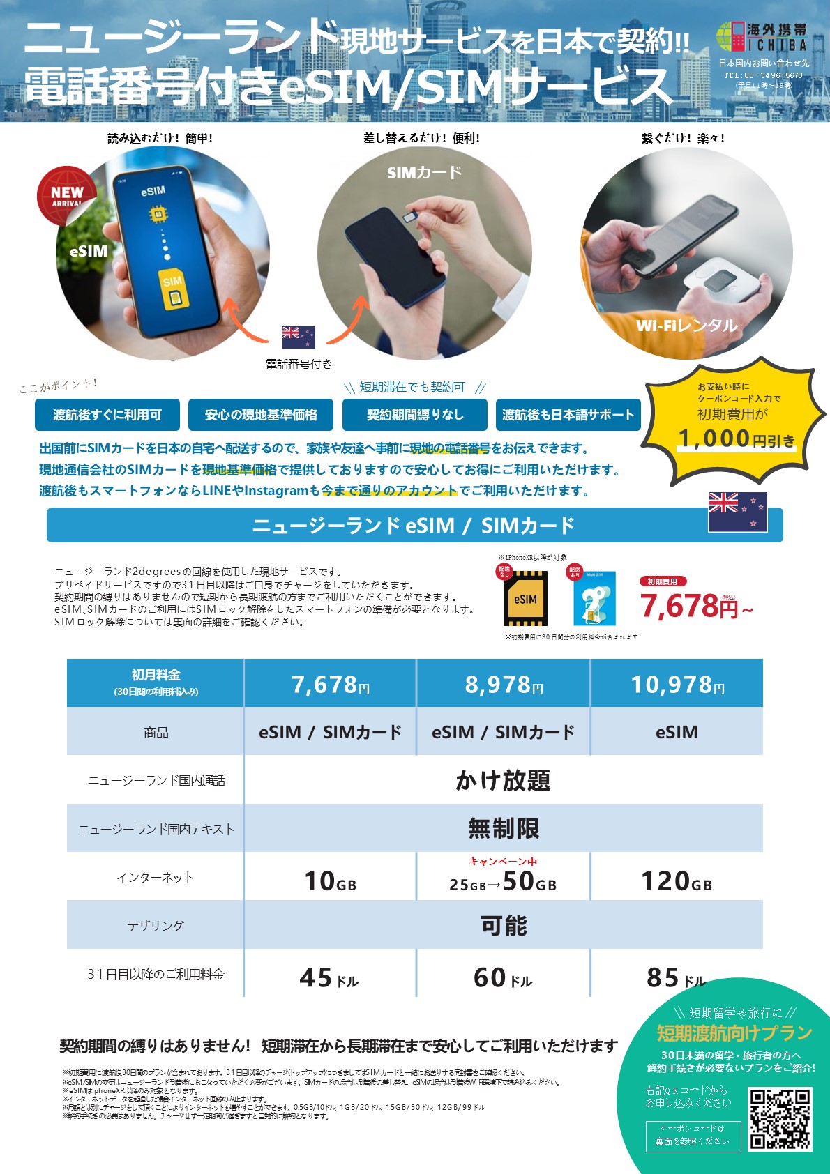 _☆ニュージーランド_チラシ_表面 | 海外携帯ICHIBA